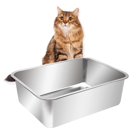 stainless steel litter boxes large|stainless steel litter box alternative.